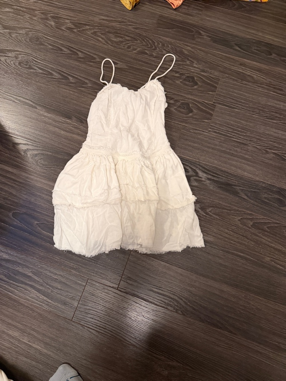 Franklin & Marshall White Ruffled Drawstring Top